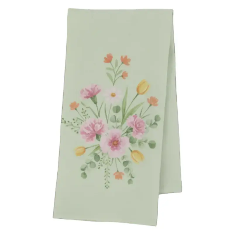 Chic Antique Aix Geschirrtuch Grün mit Blumen