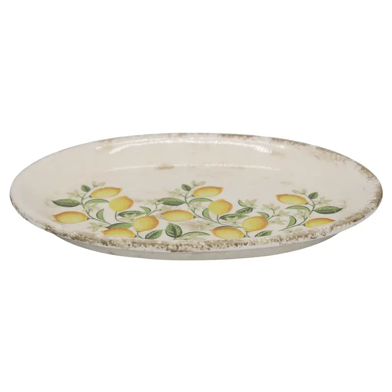 Chic Antique Limone Blossom Tablett mit Zitronen und Blumen