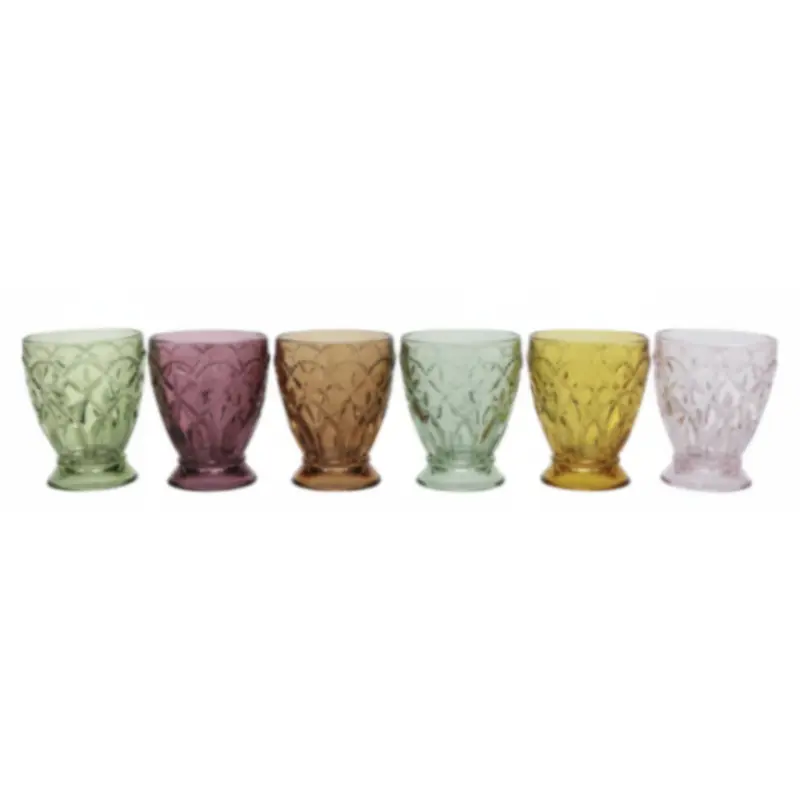 Chic Antique Saint-Émilion Glas mit Muster – 6er Set