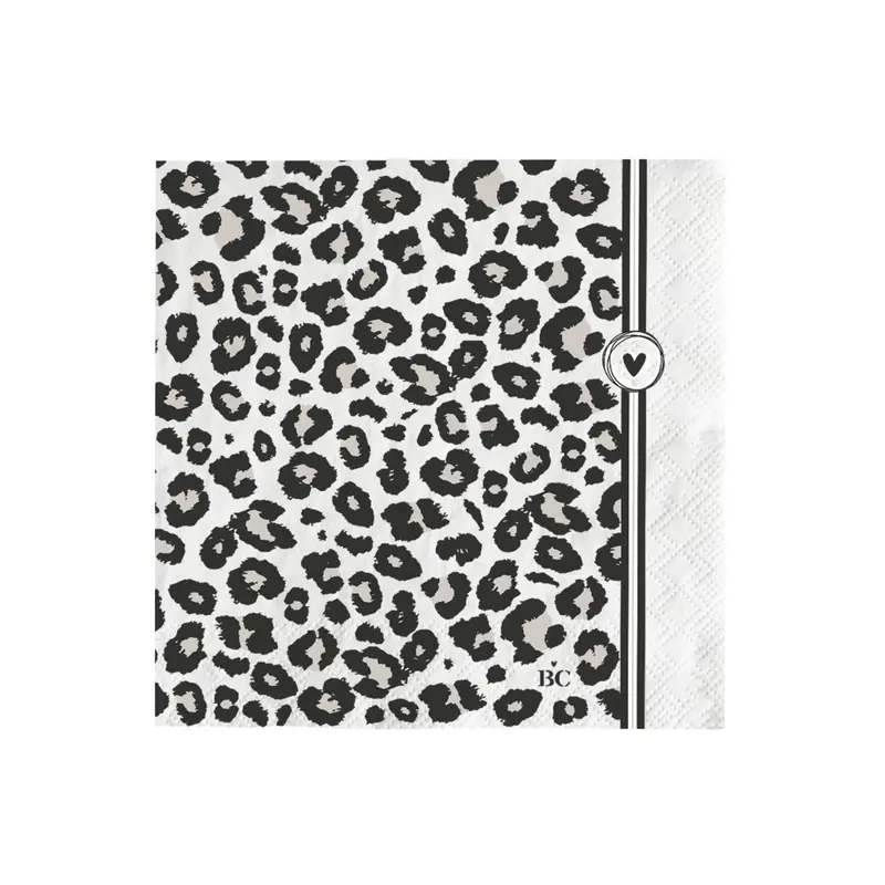 Papierserviette "Leopard with Heart", BC