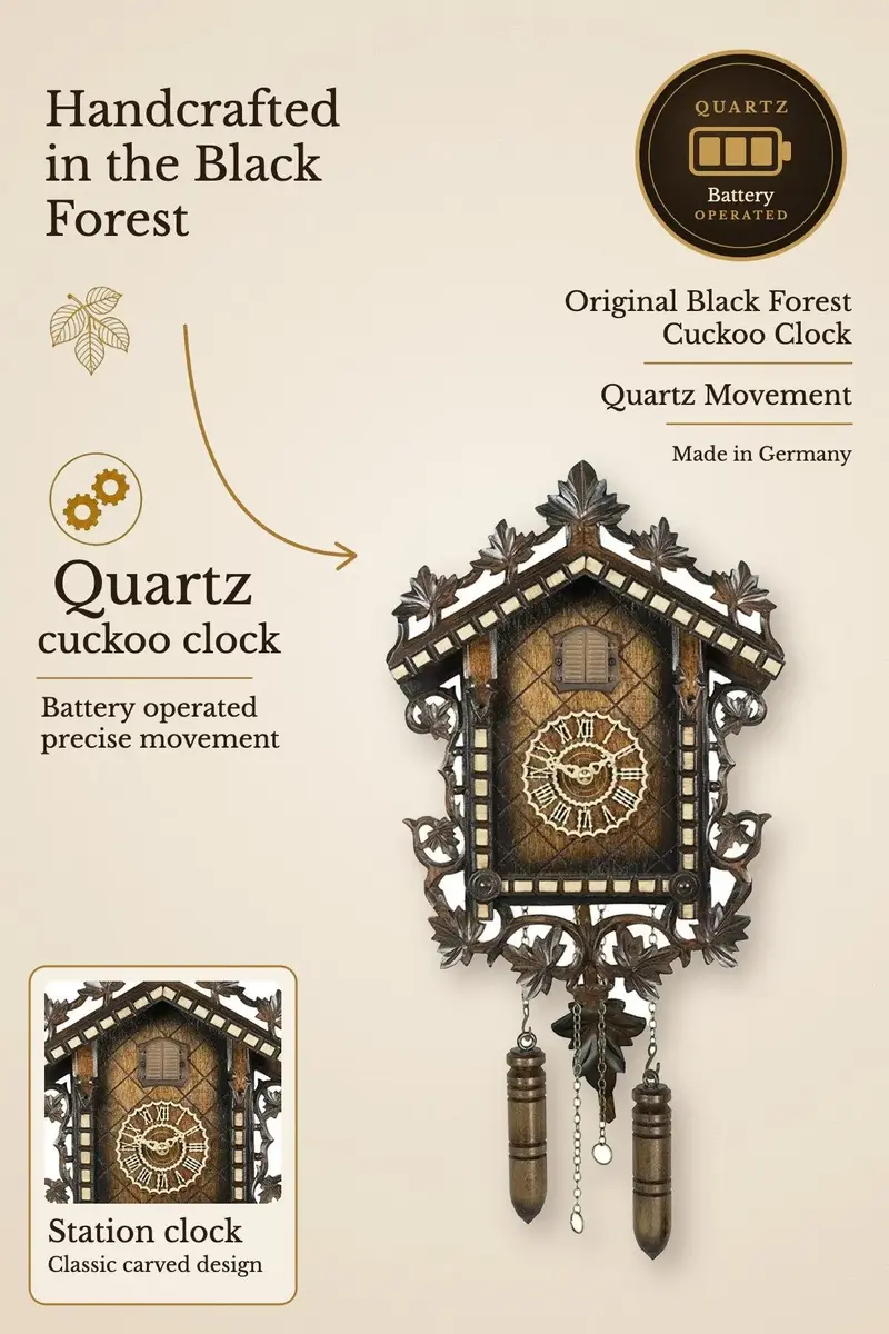 Quartz clock station clock with music