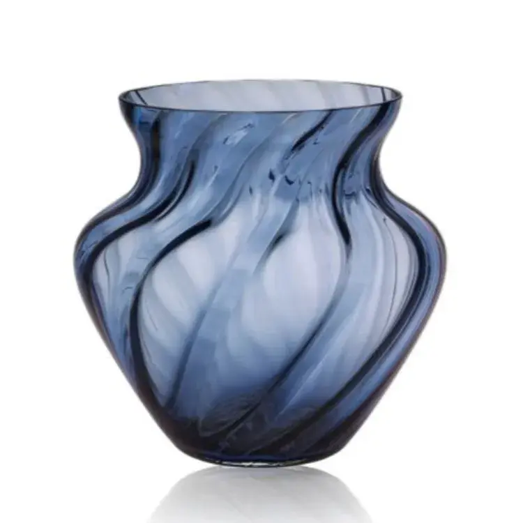Vase Dahlia swirl rauchblau