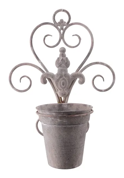 Wandhalter mit Pflanzentopf, grau
